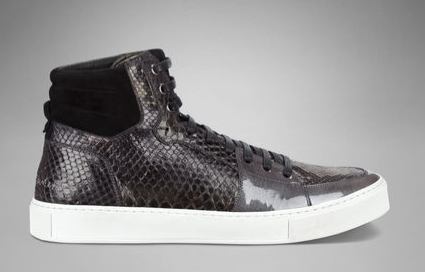 Fashion Alert: Malibu High Top Sneaker in Black Suede, Grey Patent Leather with Python Skin
