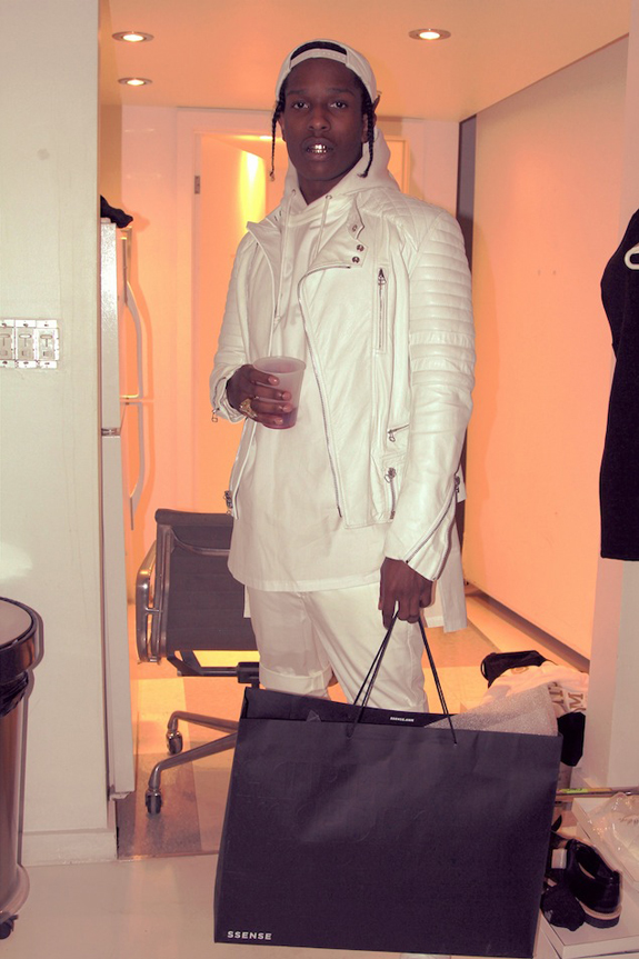 Fashion Alert: A$AP Rocky Wearing A 3.1 Phillip Lim White Leather Padded Biker Jacket [Pictures]