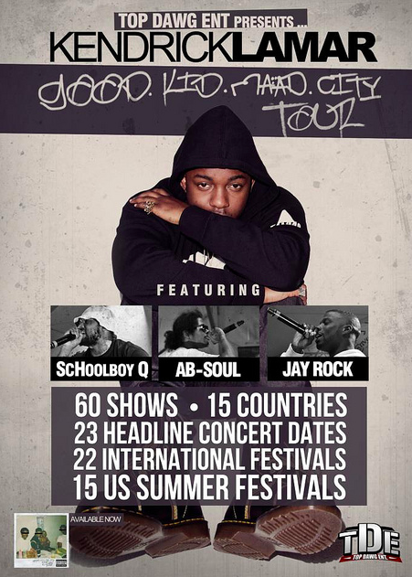 Kendrick Lamar Announces “Good Kid Mad City Tour Dates