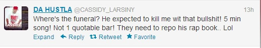 Cassidy diss tweet