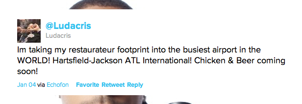 Ludacris to Open Chicken & Beer Restaurant in Atlanta Airport