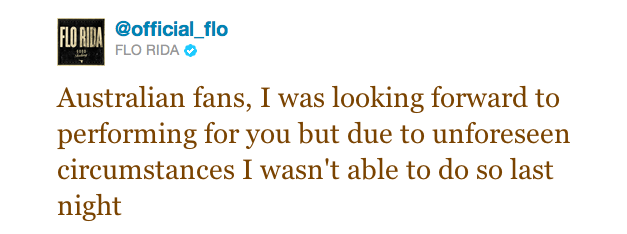 Flo Rida’s a No-Show for Australian Performance & Room Raided