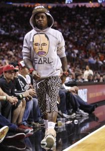 Weezy Wears Yeezy’s Courtside at Heat vs. Hawks Game!